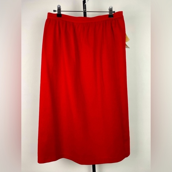 Vintage Alfred‎ Dunner Red 100% Wool Pencil Skirt - Picture 1 of 8